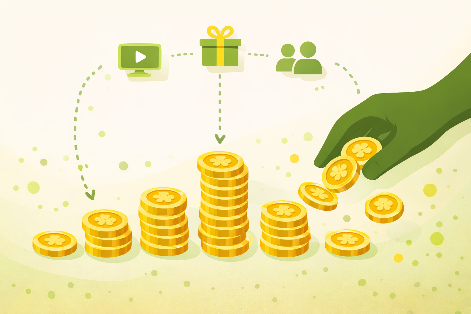 Ilustracao de seeds douradas