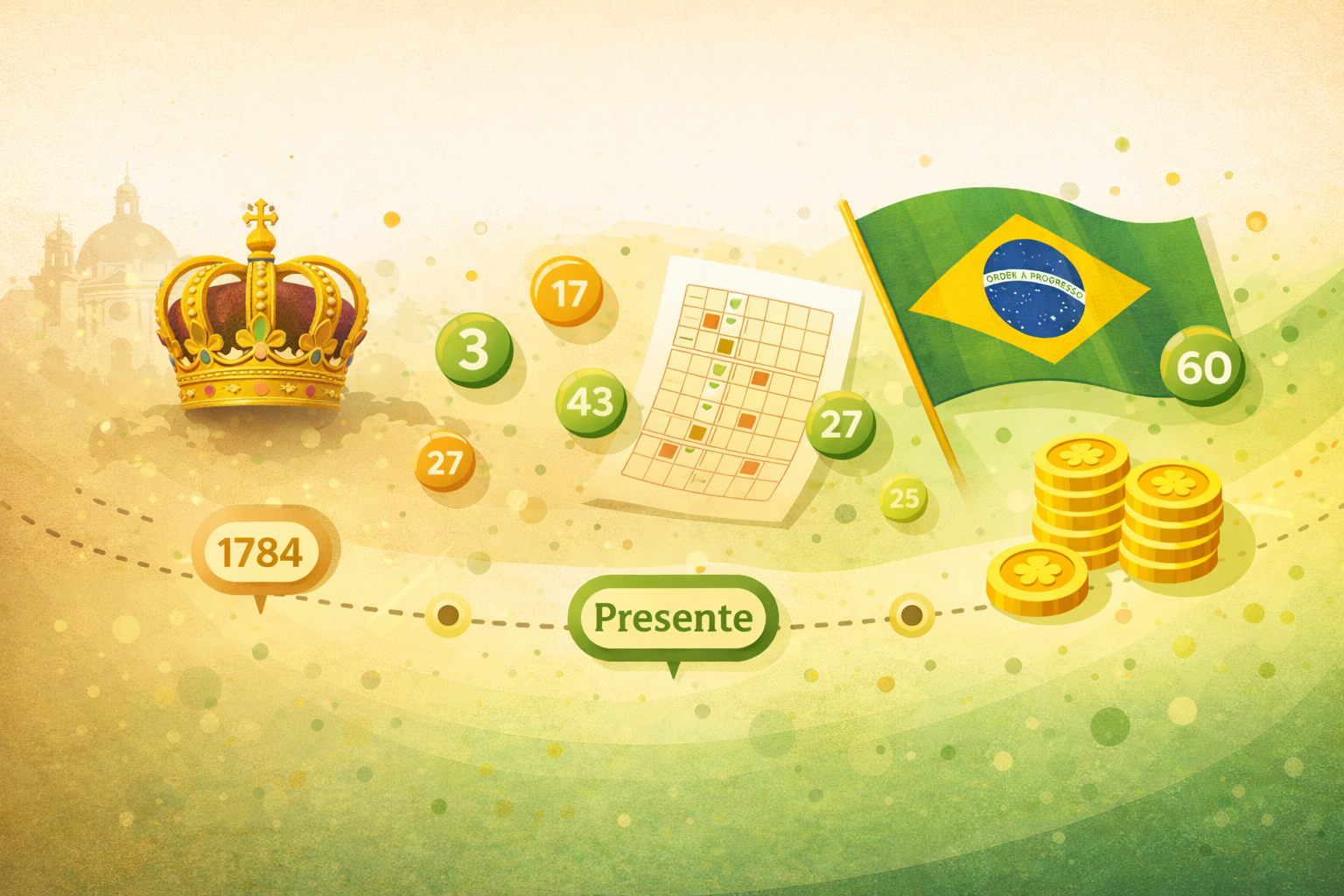 Ilustracao historica de loterias
